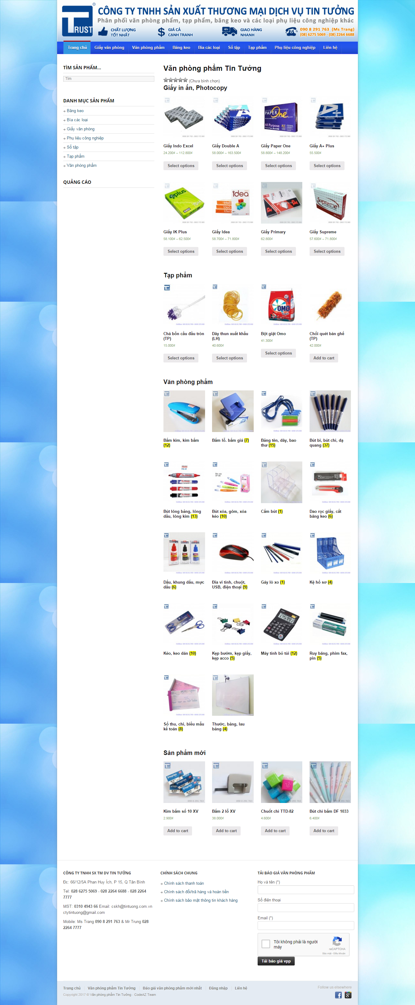 Thiết kế Web văn phòng phẩm vanphongphamtintuong.com